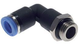 Knee push-in screw-in coupling long O-ring positionable