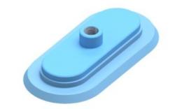 Oval suction cup, 445x216mm, Natural rubber (CN)