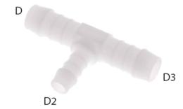 Conector de manguera de pieza en T que reduce