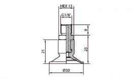 Flacher Saugnapf rund VC28