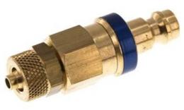 Double -sided Lockable Clutch plug (Blue sliding sleeve) NW5 with censer nut, brass (MS)