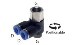 Acoplamento aparafusado aparafusado em Y de joelho com O-ring - dimensões