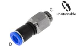 Plug-in coupling with ball bearing and cylindrical external thread - dimensions