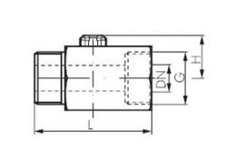 Binnen- en buitenschroefdraad, schroevendraaierbediening Tekening