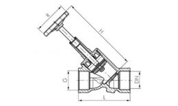 DVGW angled seat socks shut-off valves (free-flow valves), controlled DVGW up to 10 bar Drawing