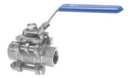 Stainless steel ball valves 3-part