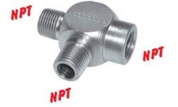T-piece (inside-outside-outside) with NPT thread