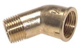 45 ° screw-in knee with internal and external thread Brass