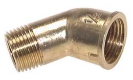 45 ° screw-in knee with internal and external thread Brass