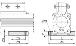 Fixation centrale pour vérins sans tige de piston 32/40