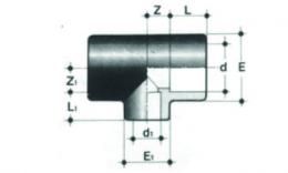 PVR T-pièce dessin progressif à 90 °