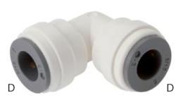 Knee push-in couplings, food (metric) - dimensions