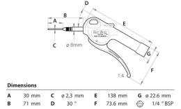 Sopradeira Pneuparts com agulha de bomba - puxar