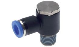 Knee banjo push-in screw-in coupling hexagonal tapered thread