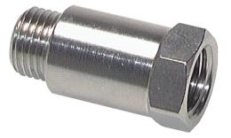 Thread extension with straight external and internal thread Nickel-plated brass