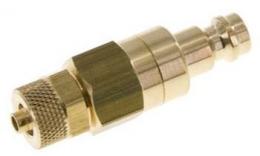Double -sided closing coupling plug NW5 with aliamur, brass (MS)