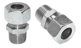 Straight screw-in compression fittings with conical gas thread Galvanized steel