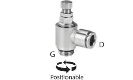 Válvulas de control de velocidad ajustables en ambos lados - dimensiones Válvulas de control de velocidad ajustables en ambos lados - dimensiones