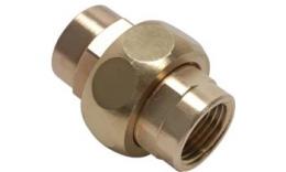 Three-part couplings with internal thread-conical sealing Brass