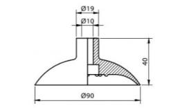 VC90WF  vlakke zuignap tekening