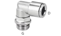 Giunti a ginocchio push-in con foro fisso - dimensioni Giunti a ginocchio push-in con foro fisso - dimensioni