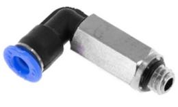 Acoplamento aparafusado push-in de joelho longo com O-ring, 4mm, M6, mini