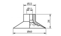 VC60WF Dibujo de ventosa plana