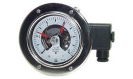 Stainless steel safety contact pressure gauge horizontal Ø 100 mm, class 1.0
