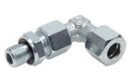 Adjustable elbow screw-in compression fitting (gas thread) Galvanized steel
