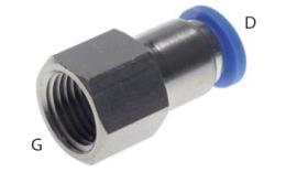 Straight screw-on coupling insert - dimensions