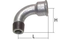 Bend 90 ° with internal and external thread