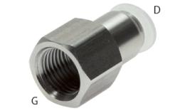 Screw-on coupling push-in with internal thread, PP