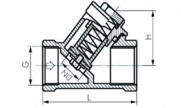 Stainless steel check valve with spring, angled