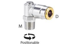 Rechte push-in fitting voor hoge druk, M-draad - afmetingen