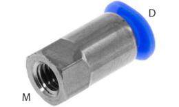 Straight screw-on coupling plug-in, M5, mini - dimensions