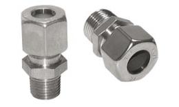 Straight screw-in compression fittings with conical stainless steel gas thread