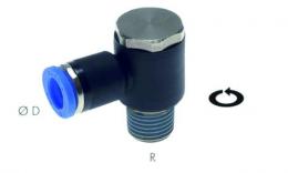 IQS - Elbow push in fitting, outer hexagon socket, conical thread