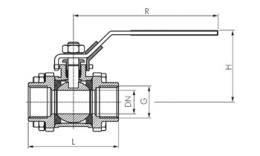 RVS kogelkranen 3-delig tekening