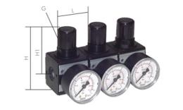 Pressure regulator for pressure inlet on both sides, up to 8500 l-min