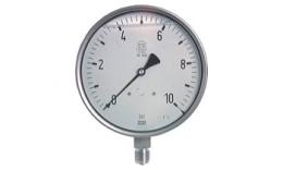 Glycerine safety contact pressure gauge vertical Ø 160 mm, class 1.0