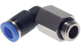 Knee push in screw-in coupling long o-ring