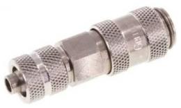 Double -sided lockable quick coupling NW 2.7 with upper coupling, stainless steel