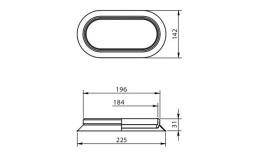 Drawing oval suction cup, diameter 225x120 mm.