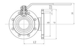 3-way flanged ball valves with reduced passage drawing