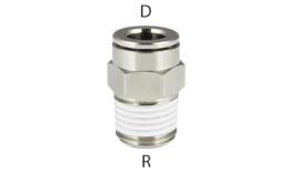 Accouplement droit enfichable, filetage conique, taille MSV