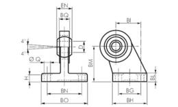 Rear hinge 90 male with ball joint ISO 15552 drawing