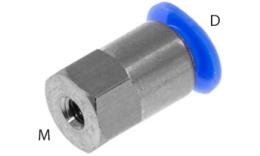 Straight screw-on coupling insertion, M3, mini - dimensions