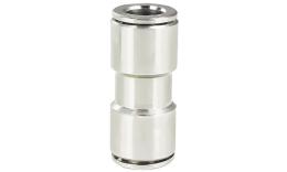 Straight push-in insert connector, reducing, Nickel-plated brass