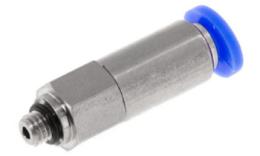 Straight push-in coupling with M-thread and shut-off valve, self-shut-off Straight push-in coupling with M-thread and shut-off valve, self-shut-off