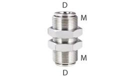 Push-In Schot doorvoer fitting Ø 32 - 16 , IPS RVS - afmetingen Push-In Schot doorvoer fitting Ø 32 - 16 , IPS RVS - afmetingen